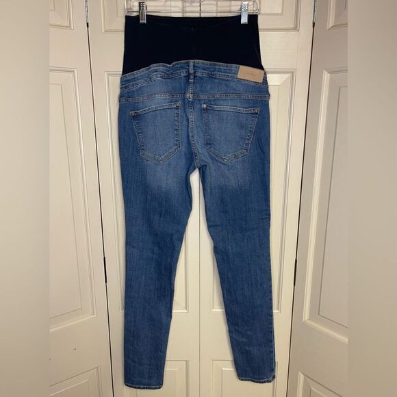 P45 &Denim Size 10 Skinny High Rib Distressed Maternity Jeans - Picture 2 of 4